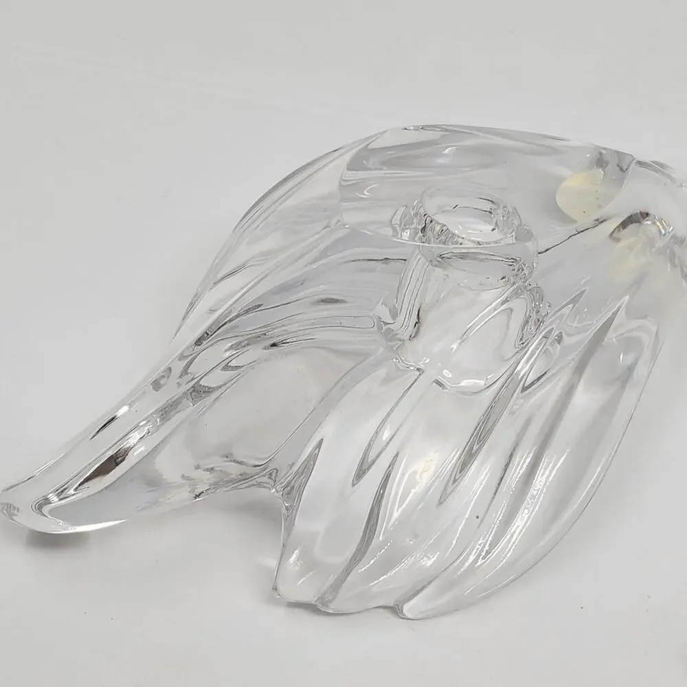 Gorham Full Lead Crystal Candlestick Holder Love Bird Dove West Germany